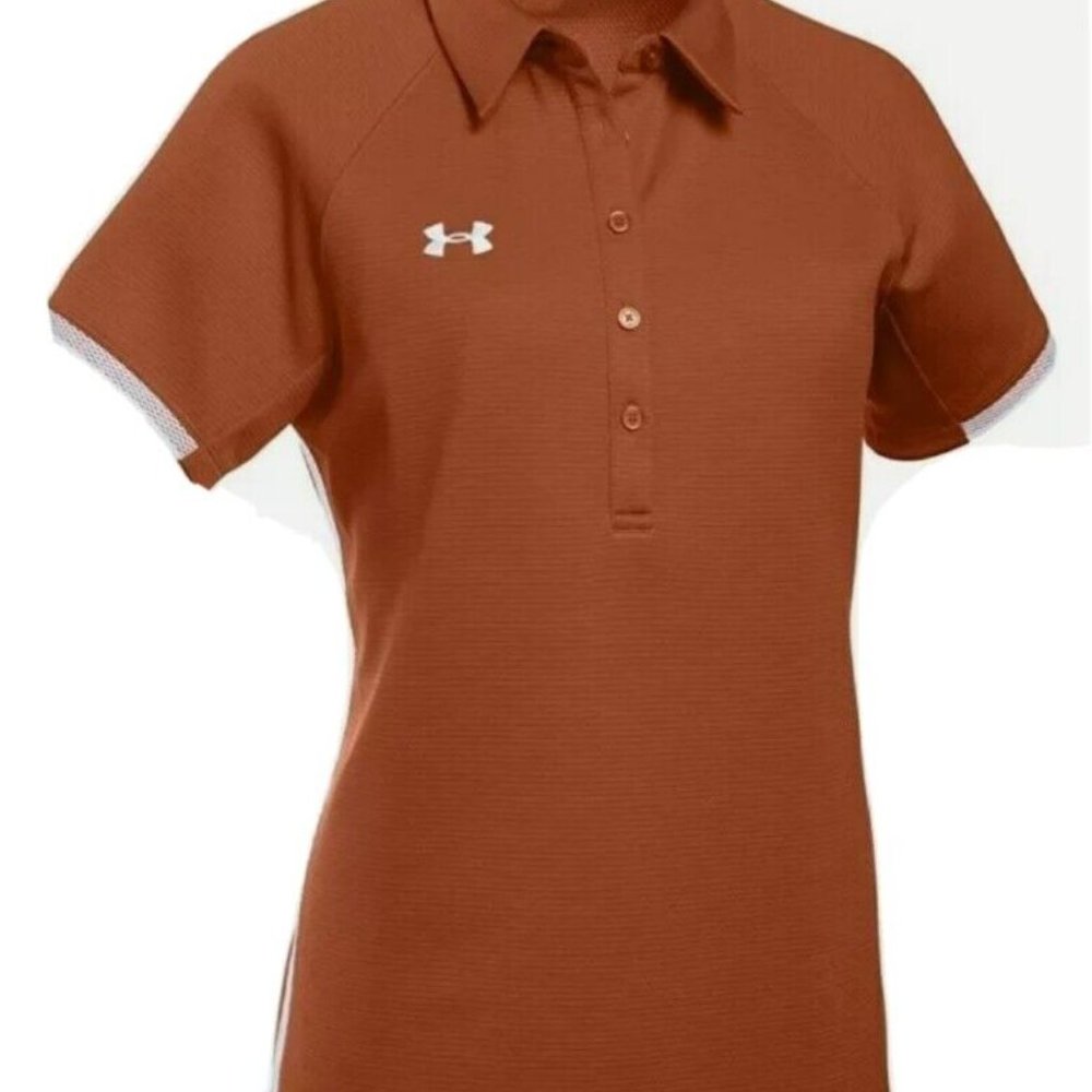 Under Armour Womens Athletic UA Rival Polo Short Sleeve T-Shirt Texas Orange XS